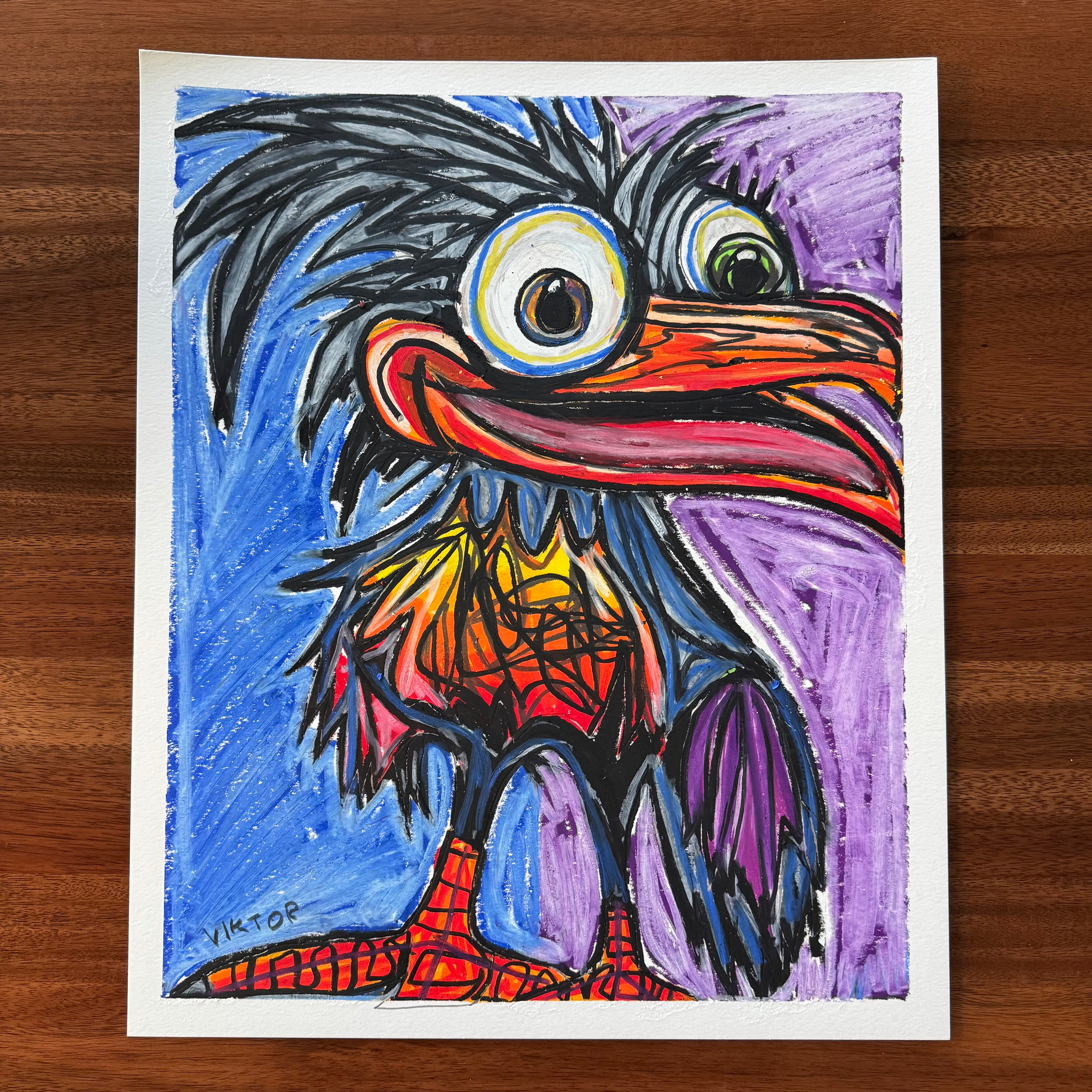 The Happy Bird - ORIGINAL  14X17"
