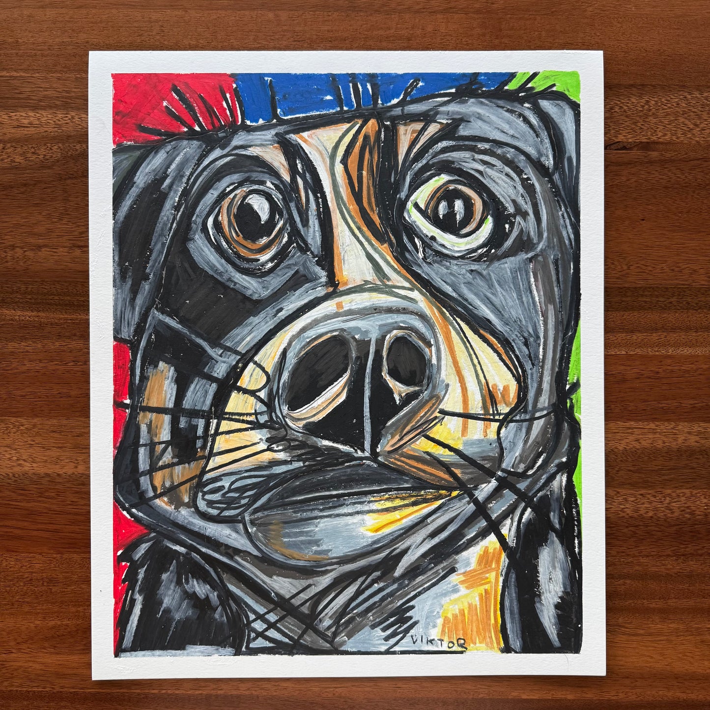 Dog portrait - ORIGINAL  14x17”