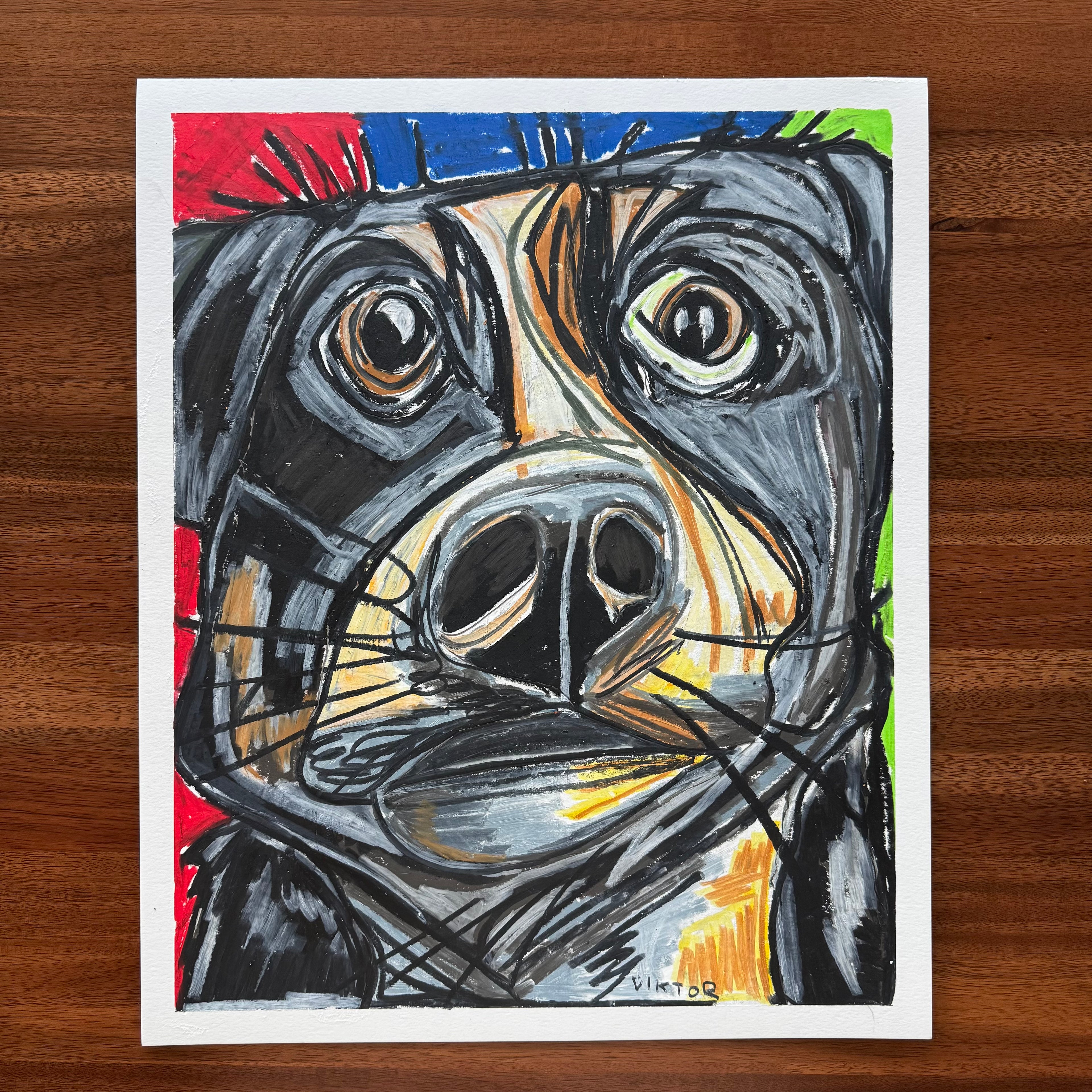 Dog portrait - ORIGINAL  14x17”