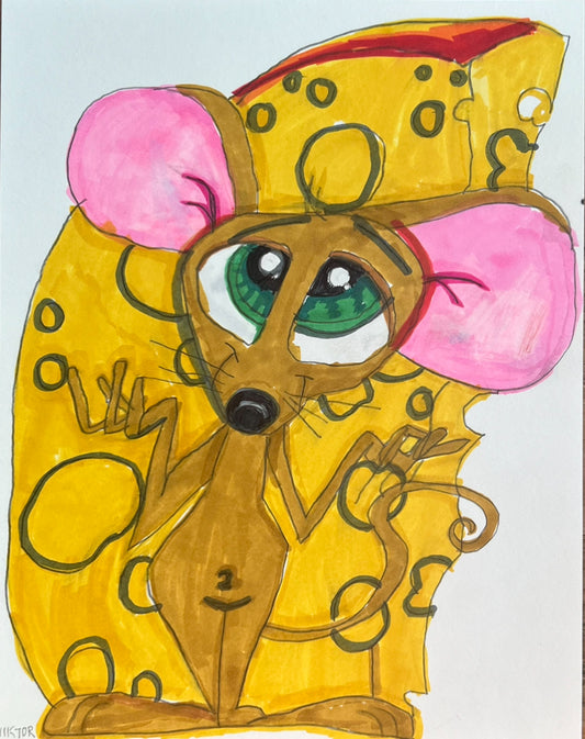 The Cute Mouse - ORIGINAL 11x14”