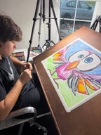 Berry Tweet - ORIGINAL OIL PASTEL ARTWORK - 24x19"