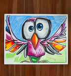 Berry Tweet - ORIGINAL OIL PASTEL ARTWORK - 24x19"