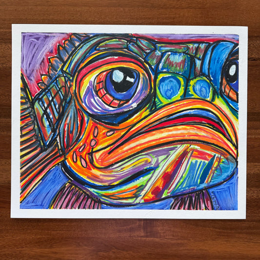 Colorful Fish- ORIGINAL PASTELS ARTWORK 14x17”