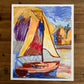 The Sailboat - ORIGINAL OIL PASTEL 14x17"