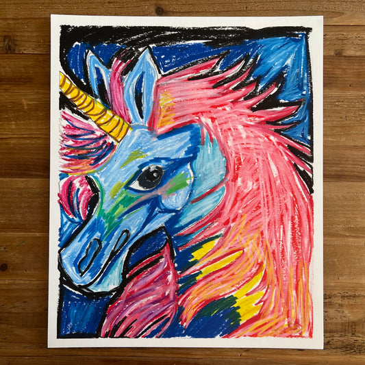 The Colorful Unicorn - ORIGINAL 14x17”