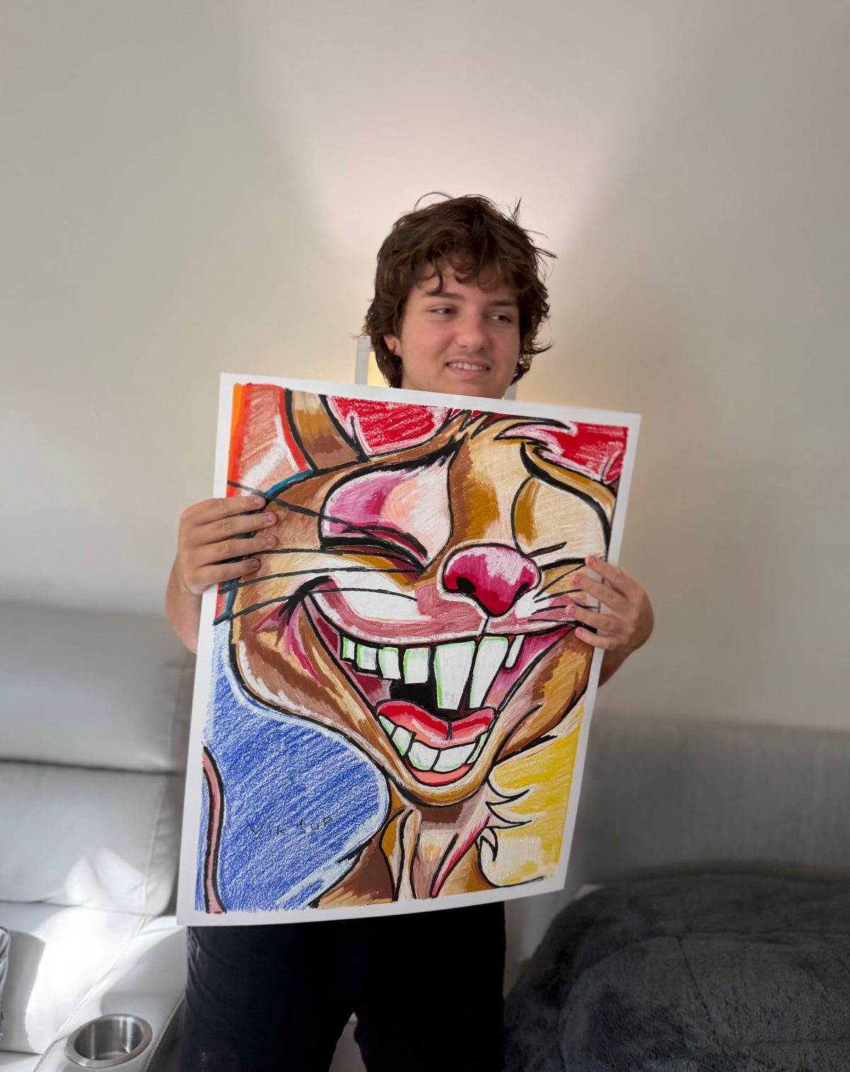 Cheese, Please! - ORIGINAL OIL PASTEL ARTWORK - 19x24" (video attached)
