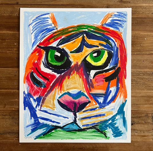 The Colorful Tiger - ORIGINAL  14x17”