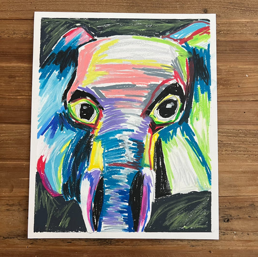 Bluebell The Elephant - ORIGINAL  14x17”