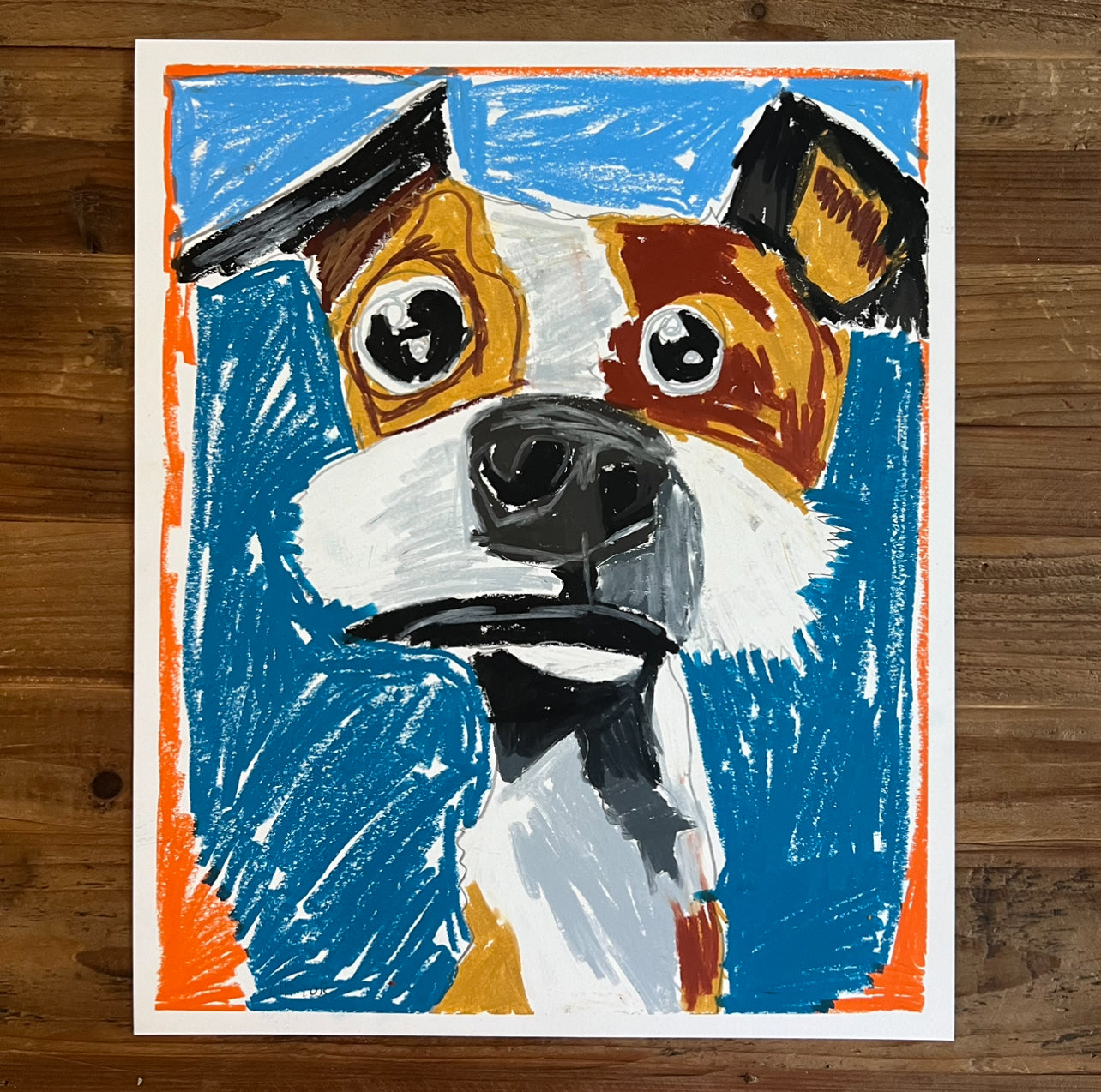 Freddie The Dog  - ORIGINAL  14x17”