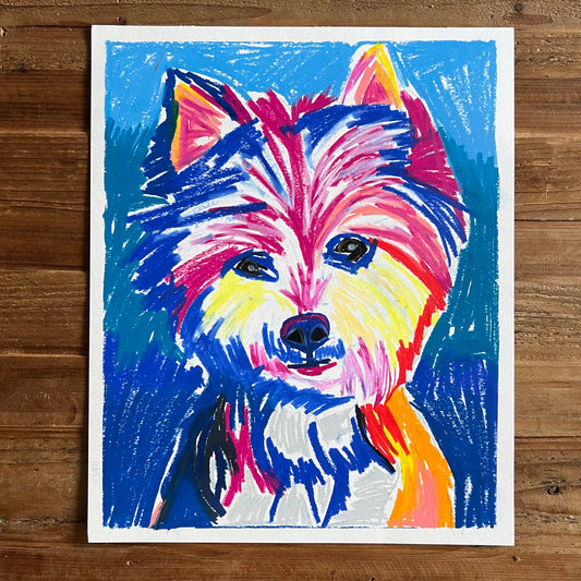 The Colorful Dog - ORIGINAL  14x17”