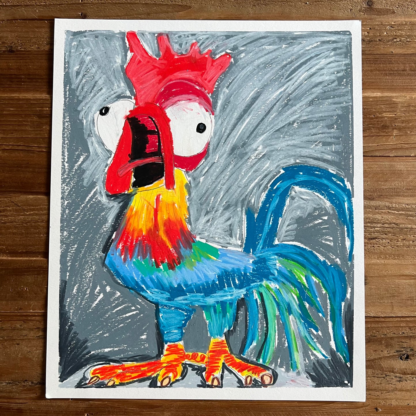 The Angry Rooster - ORIGINAL  14x17”