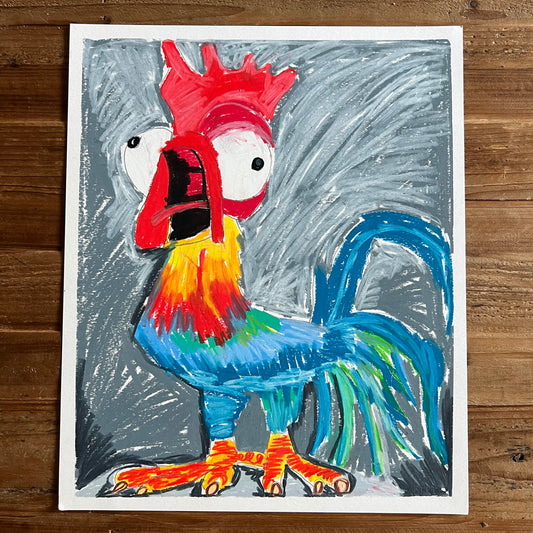 The Angry Rooster - ORIGINAL  14x17”