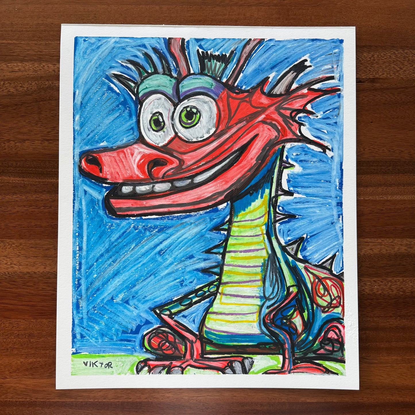 The Cute Dragon - ORIGINAL  14x17”