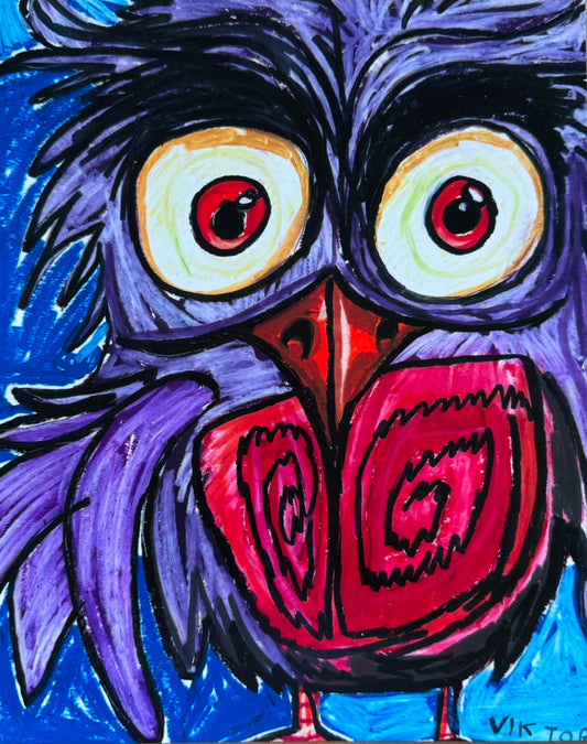 Purple Owl - Art Prints