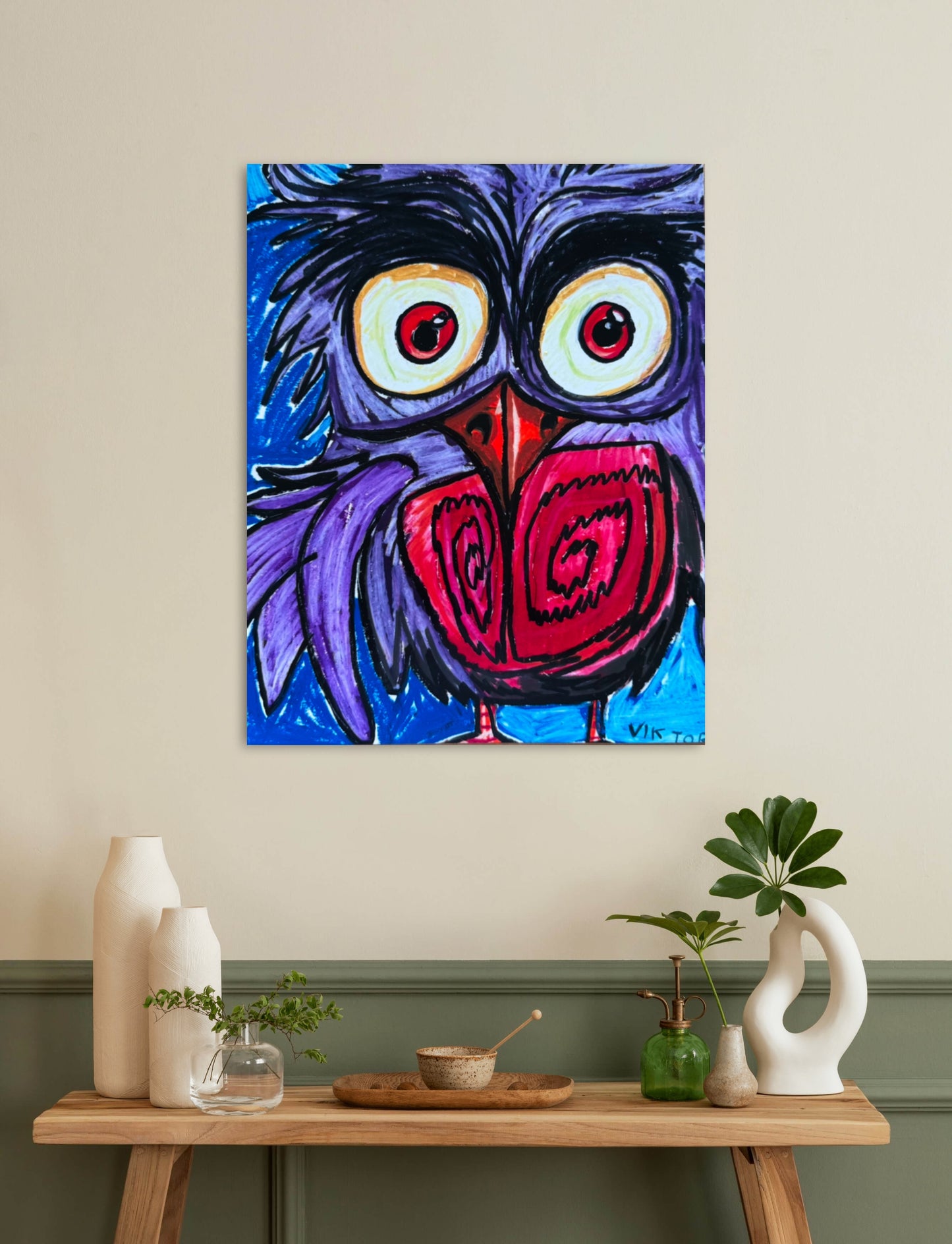 Purple Owl - Art Prints