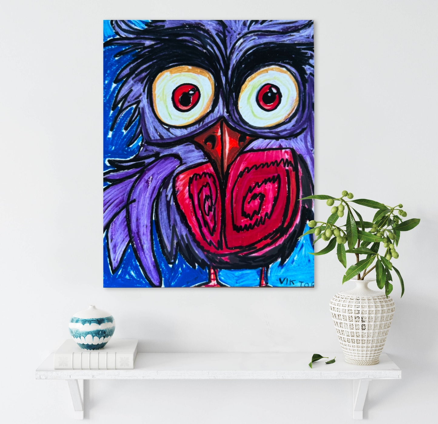 Purple Owl - Art Prints