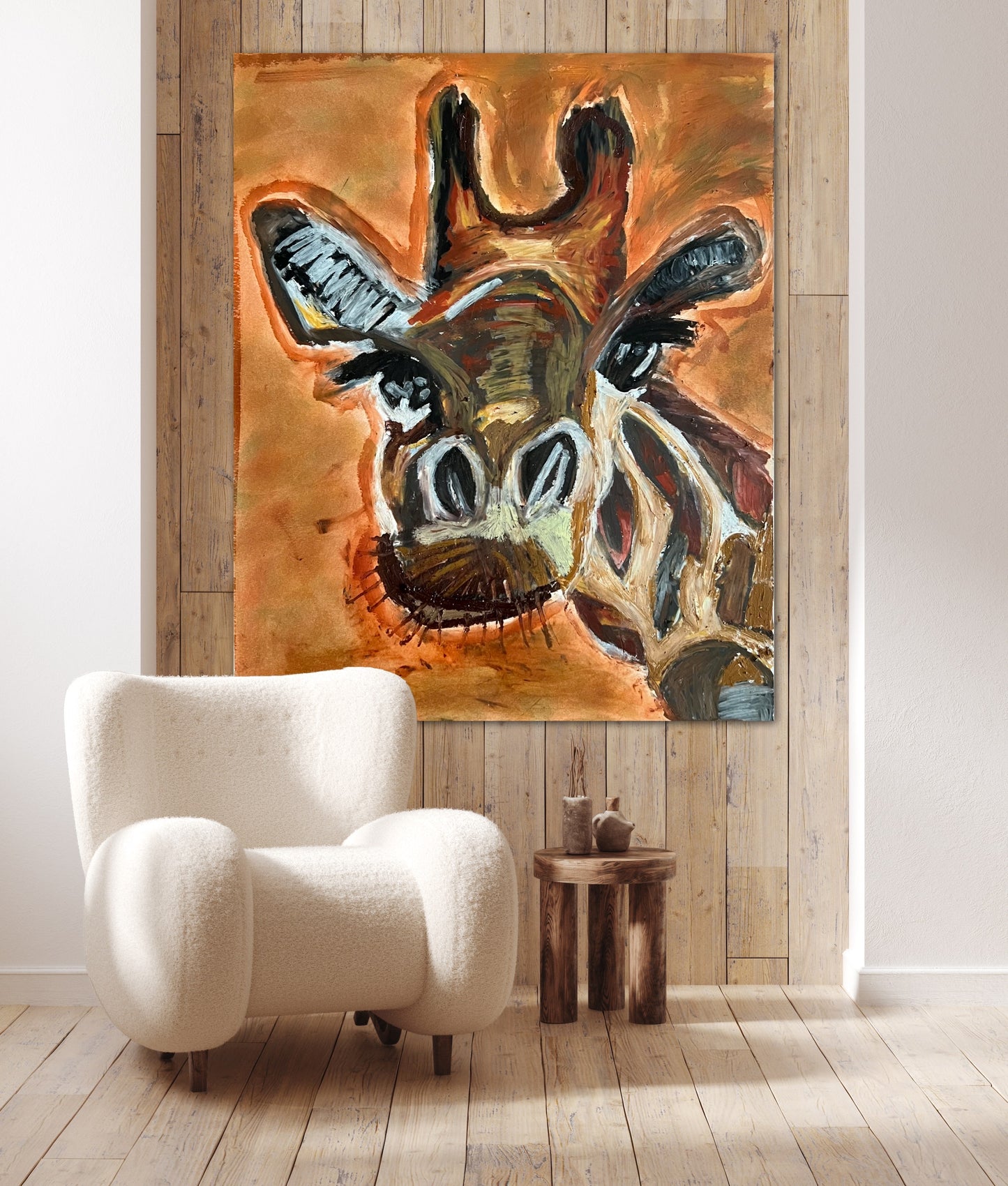Brown Giraffe - Print, Poster or Stretched Canvas Print in more sizes