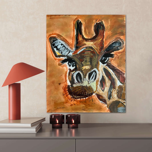 Brown Giraffe - Print, Poster or Stretched Canvas Print in more sizes