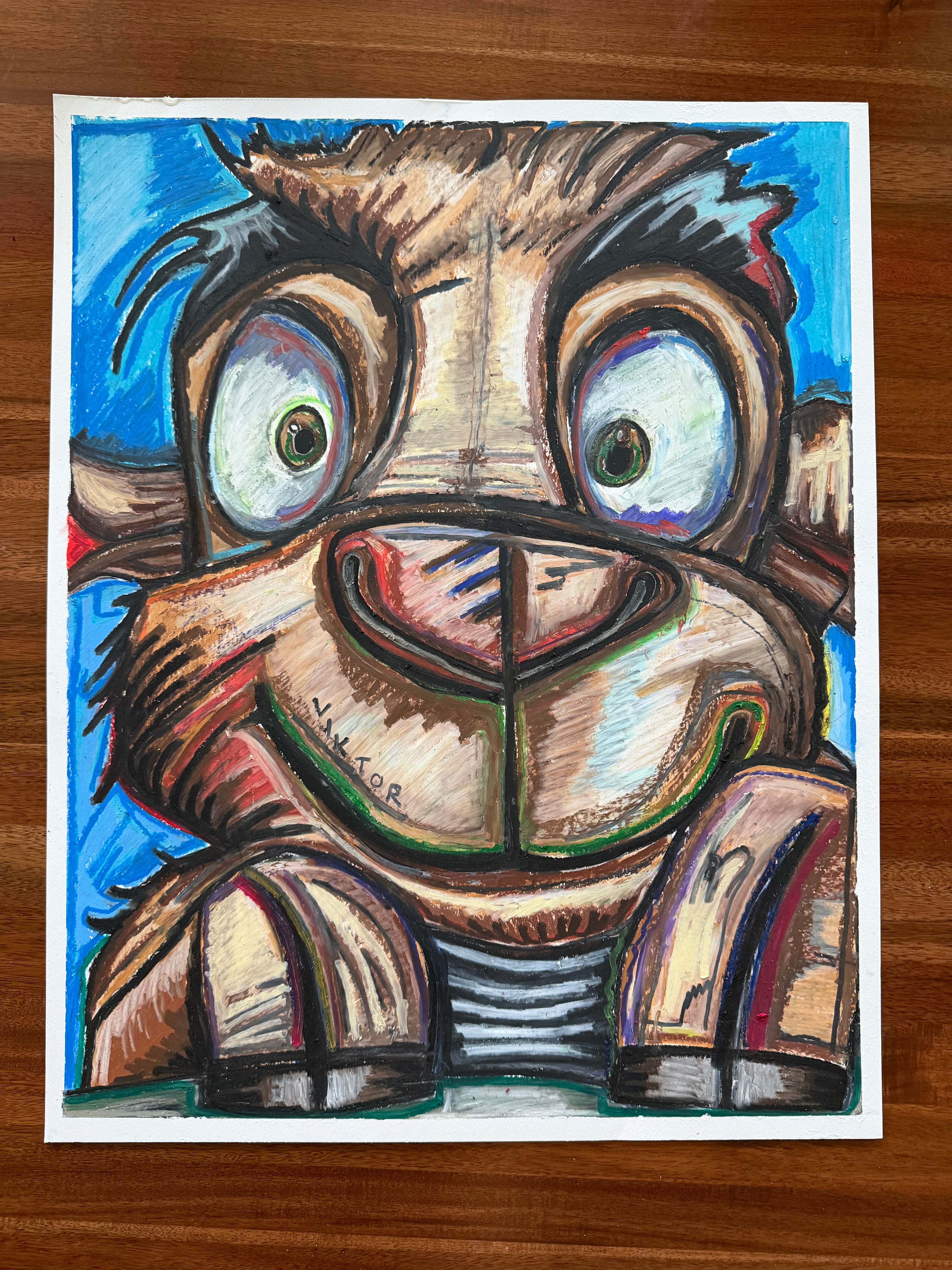 Cute Baby Goat - ORIGINAL OIL PASTEL ARTWORK - 19x24" (video attached)