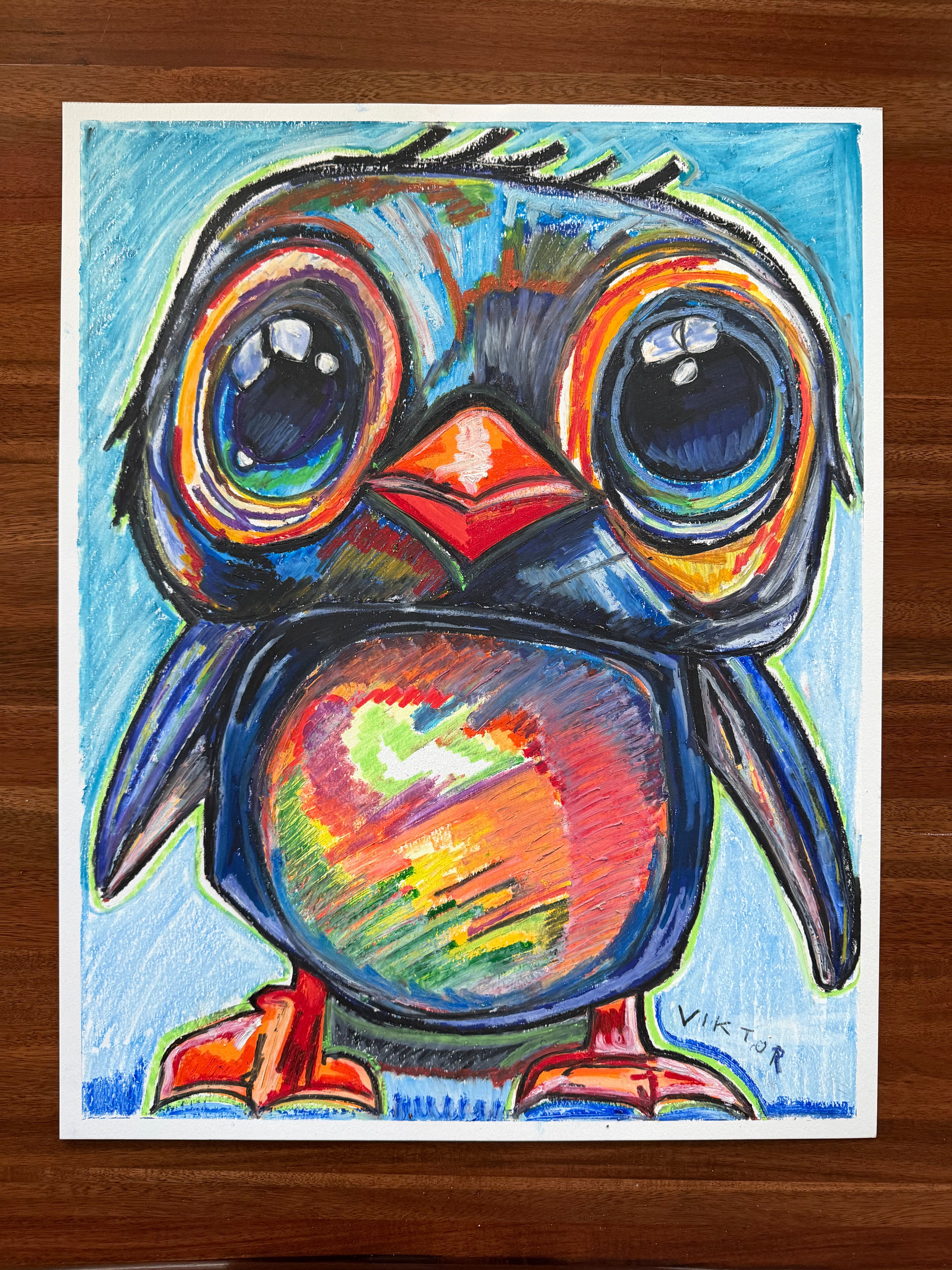 Frozen Charm - ORIGINAL OIL PASTEL ARTWORK - 19x24" (video attached) - Vichy's Art