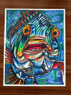The Silent Swim - ORIGINAL OIL PASTEL ARTWORK - 19x24" (video attached)