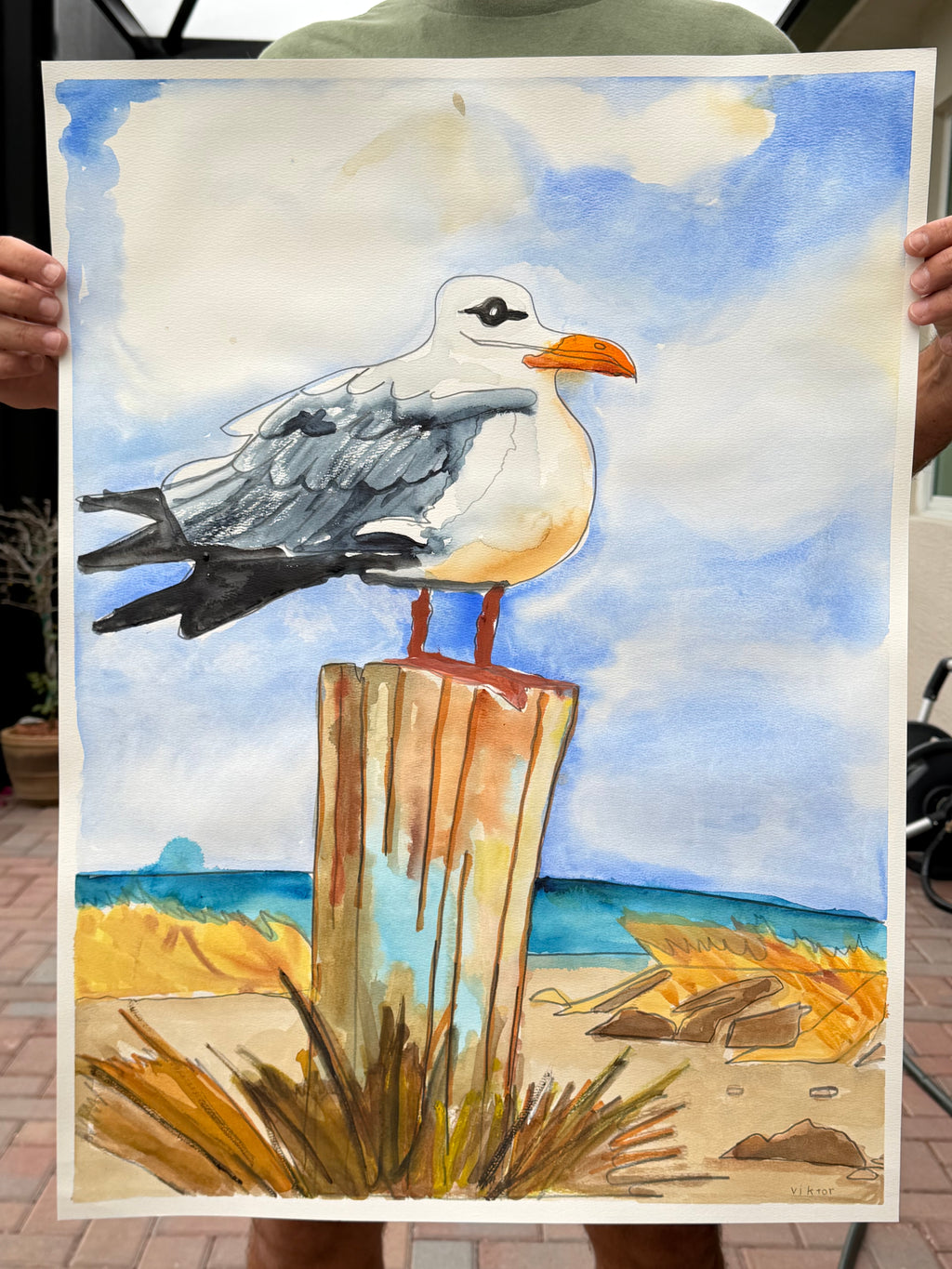 Tidal Dancer - ORIGINAL Watercolor artwork 22x30” - Vichy's Art