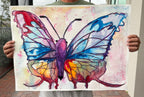 Lavender Butterfly - ORIGINAL Watercolor artwork 30x22” - Vichy's Art