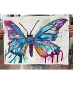 Purple Wings - ORIGINAL Watercolor artwork 30x22” - Vichy's Art