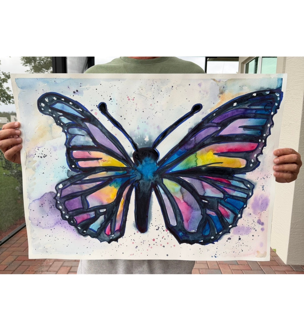 Papillon - ORIGINAL Watercolor artwork 30x22” - Vichy's Art