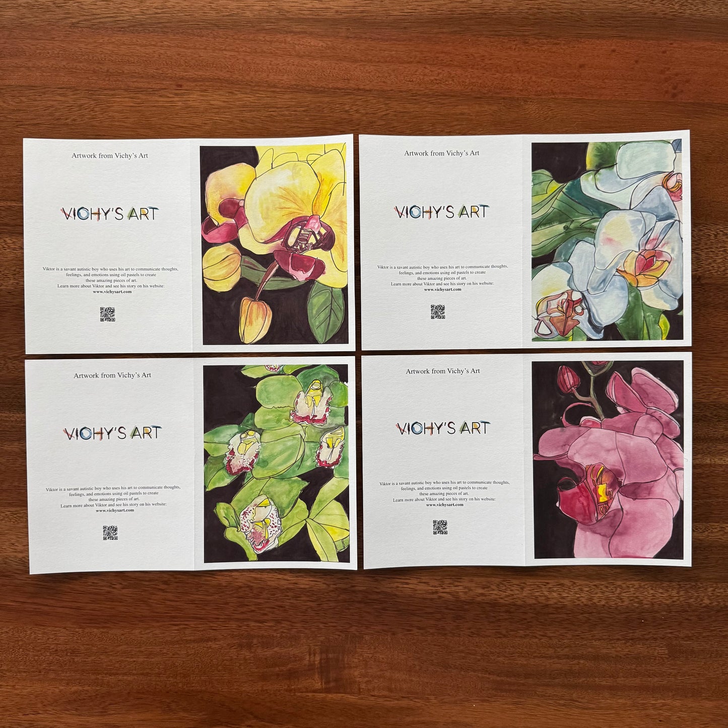 Majestic Orchids - Greeting cards set of 8 cards