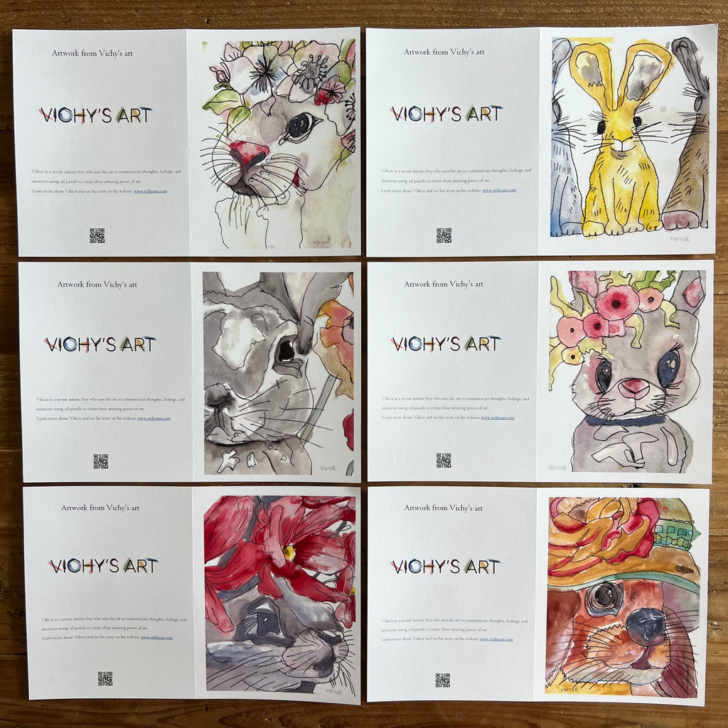 Bunny with Flowers - Greeting cards