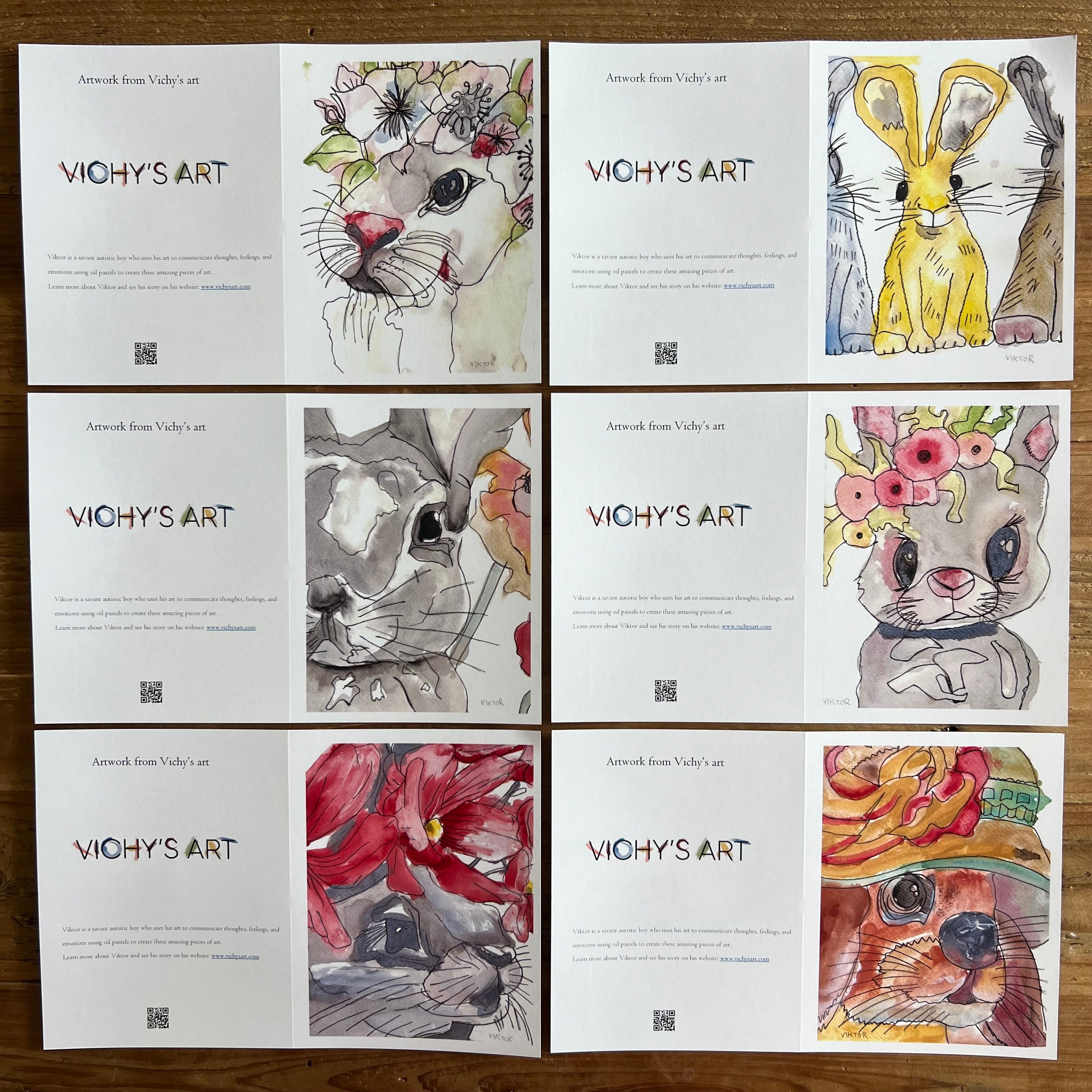 Bunny with Flowers - Greeting cards