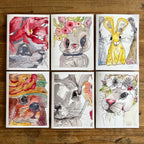 Bunny with Flowers - Greeting cards