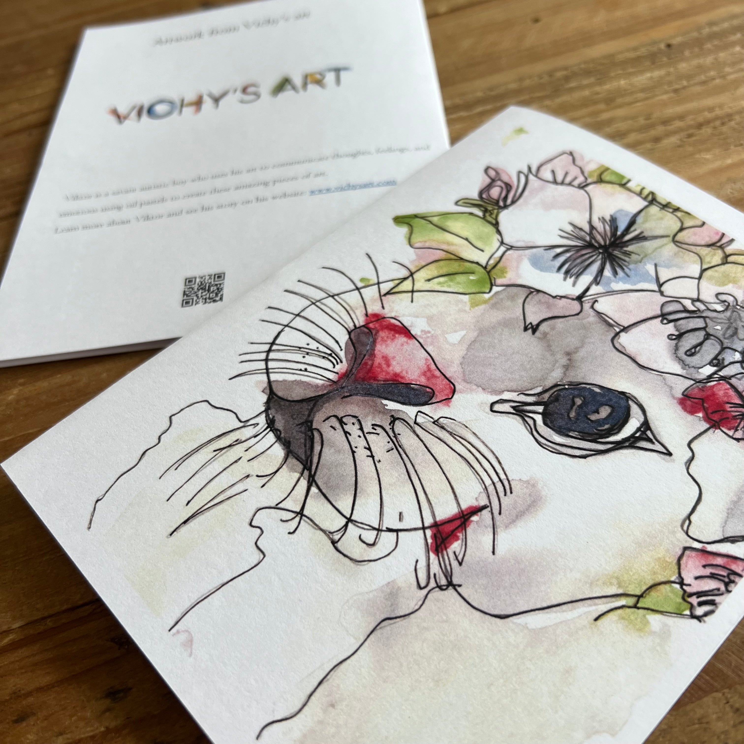 Bunny with Flowers - Greeting cards