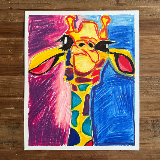 Emily The Giraffe - ORIGINAL  14x17”