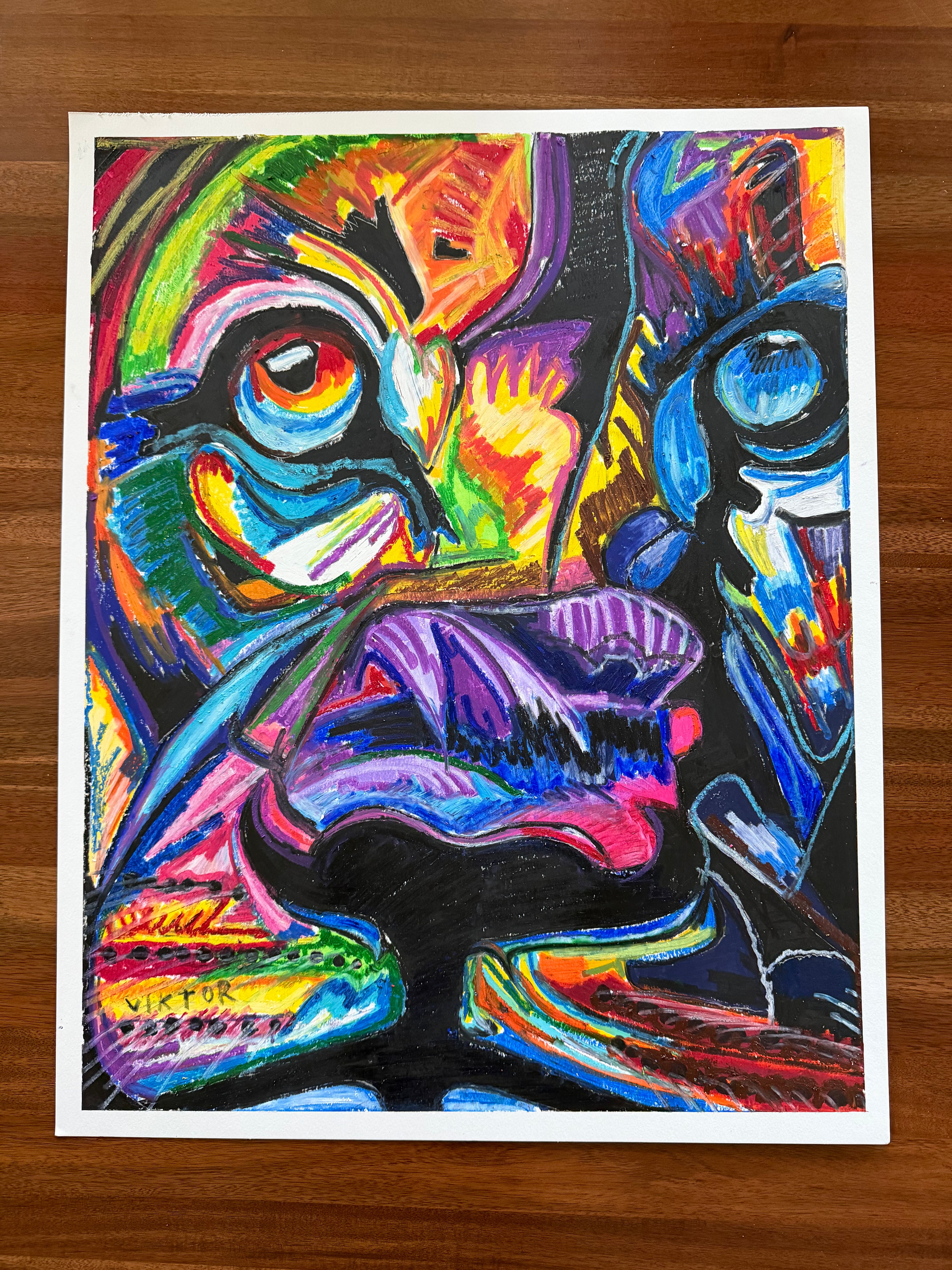 Faded Majesty - ORIGINAL OIL PASTEL ARTWORK - 19x24" (video attached)