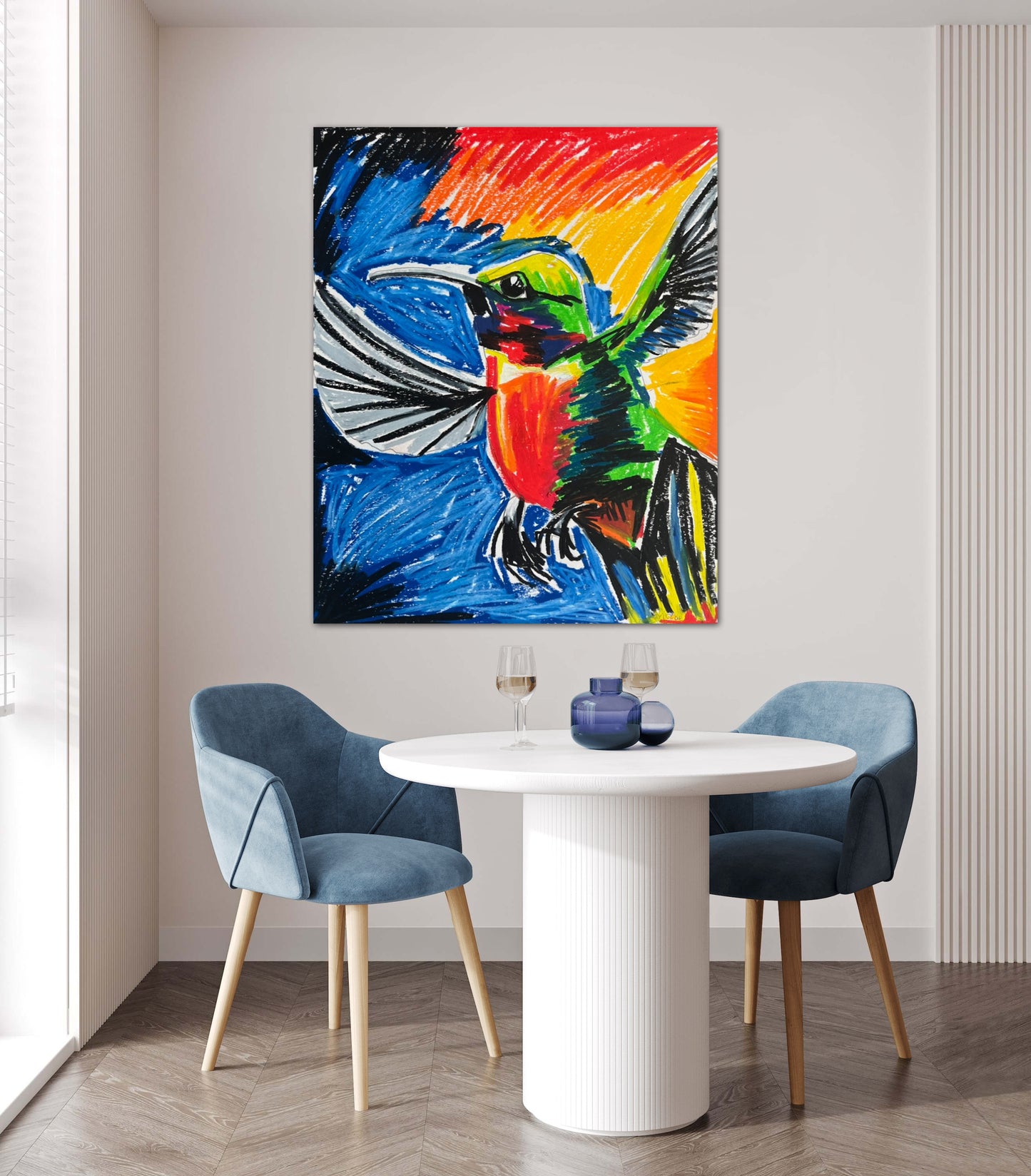 The Colorful Hummingbird - Print, Poster, Stretched Canvas Print