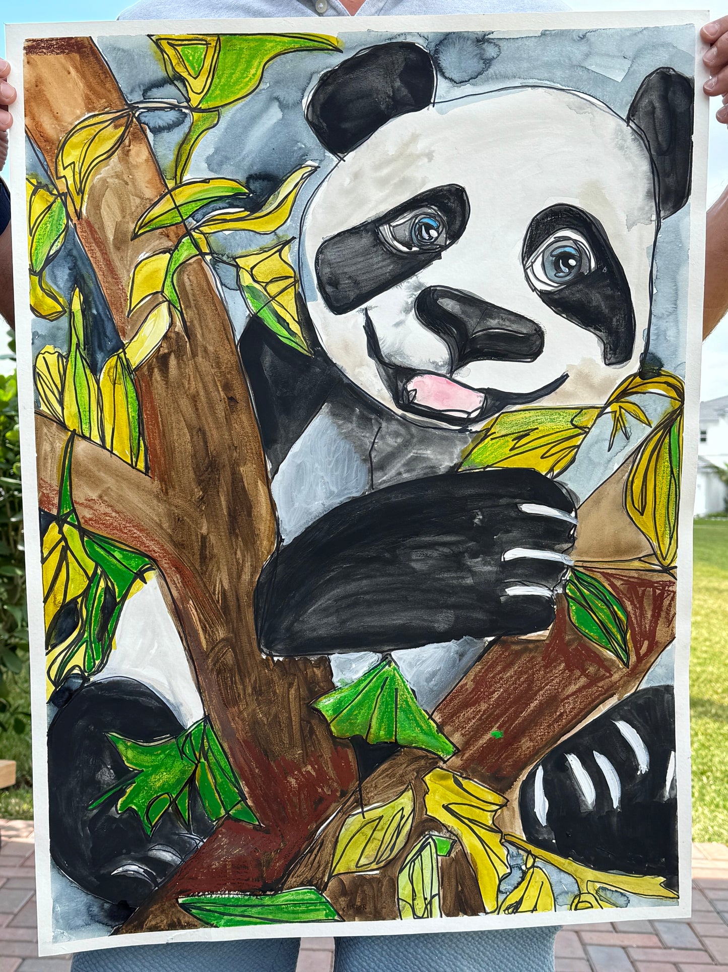 Cute Panda (Watercolor IV) - ORIGINAL  30x22”