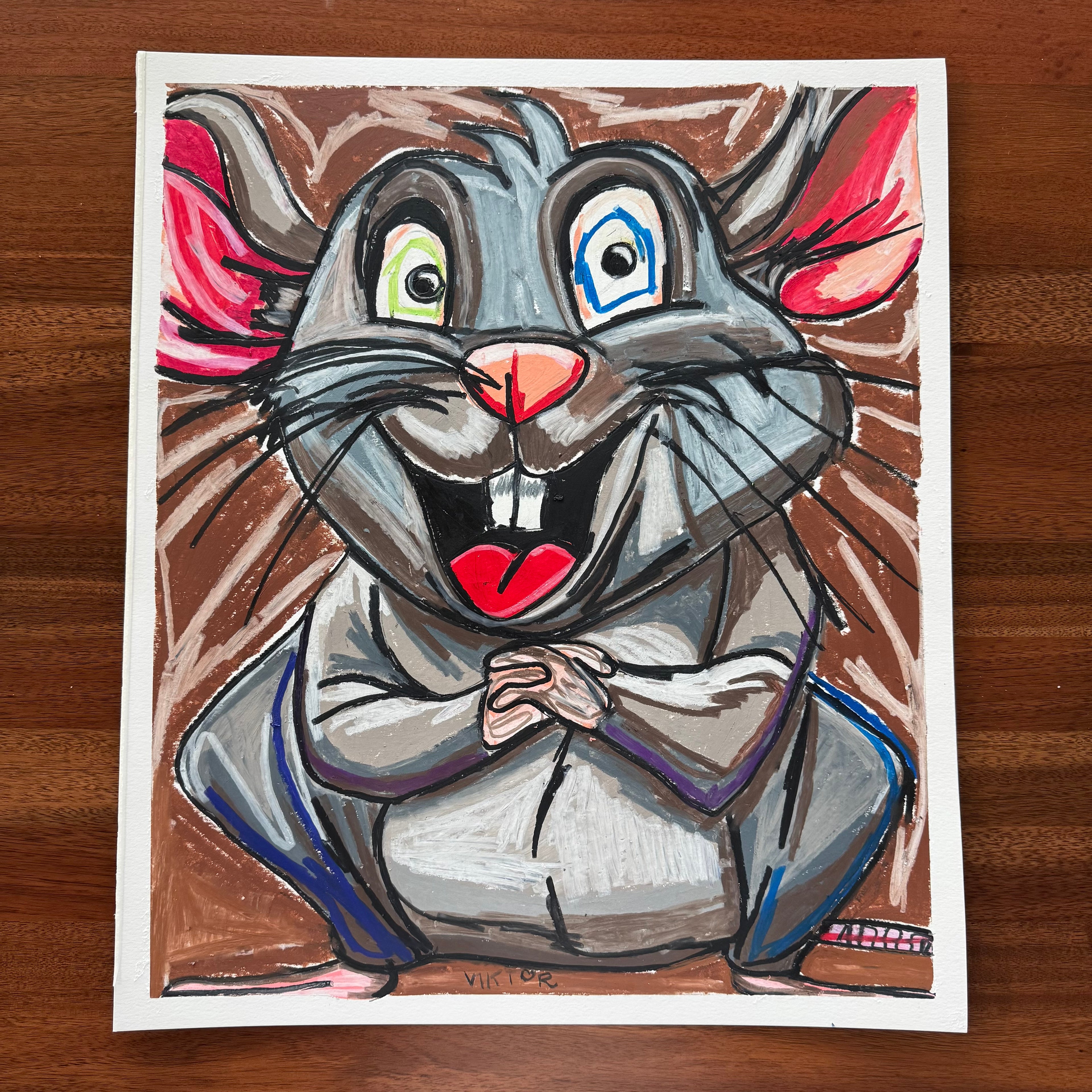 Happy Mouse - ORIGINAL 16x19”
