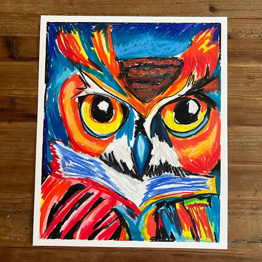 The Colorful Owl - ORIGINAL  14x17”