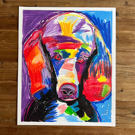 The Colorful Poodle - ORIGINAL  14x17”