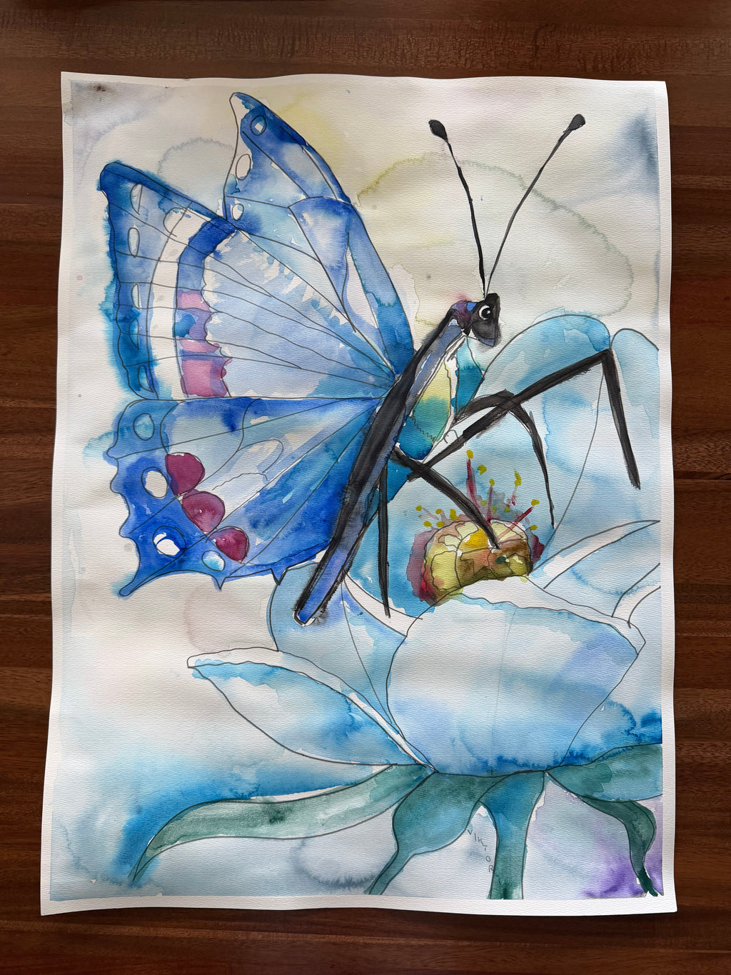 Blossoming Hope - ORIGINAL Watercolor artwork 22x30” - Vichy's Art