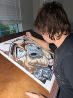 Capybara - ORIGINAL OIL PASTEL ARTWORK - 19x24" (video attached)