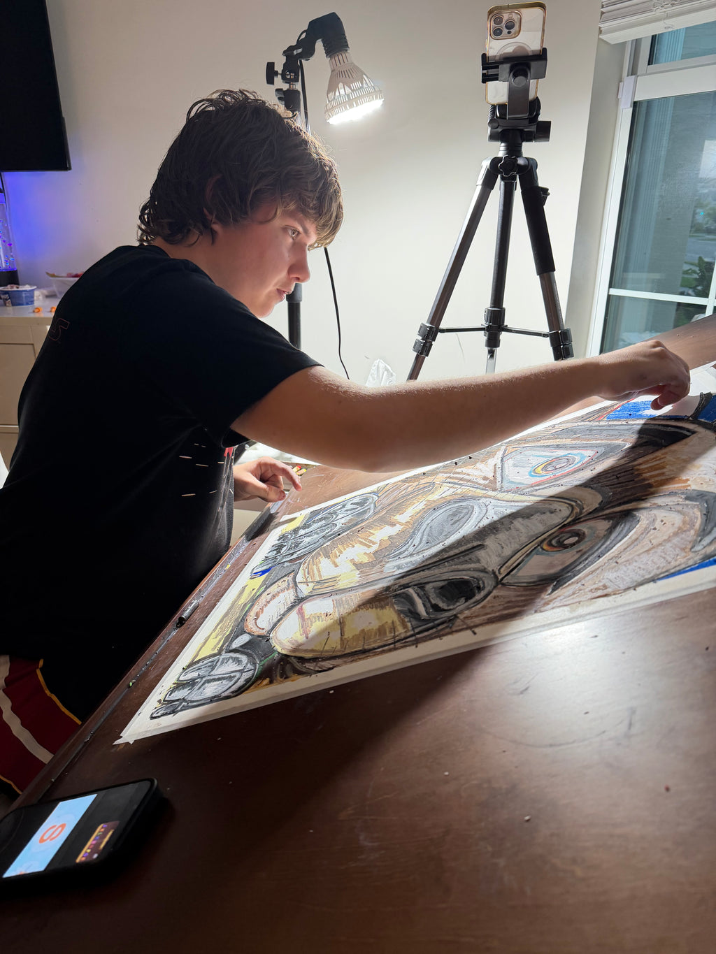 Capybara - ORIGINAL OIL PASTEL ARTWORK - 19x24" (video attached)