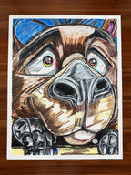 Capybara - ORIGINAL OIL PASTEL ARTWORK - 19x24" (video attached)