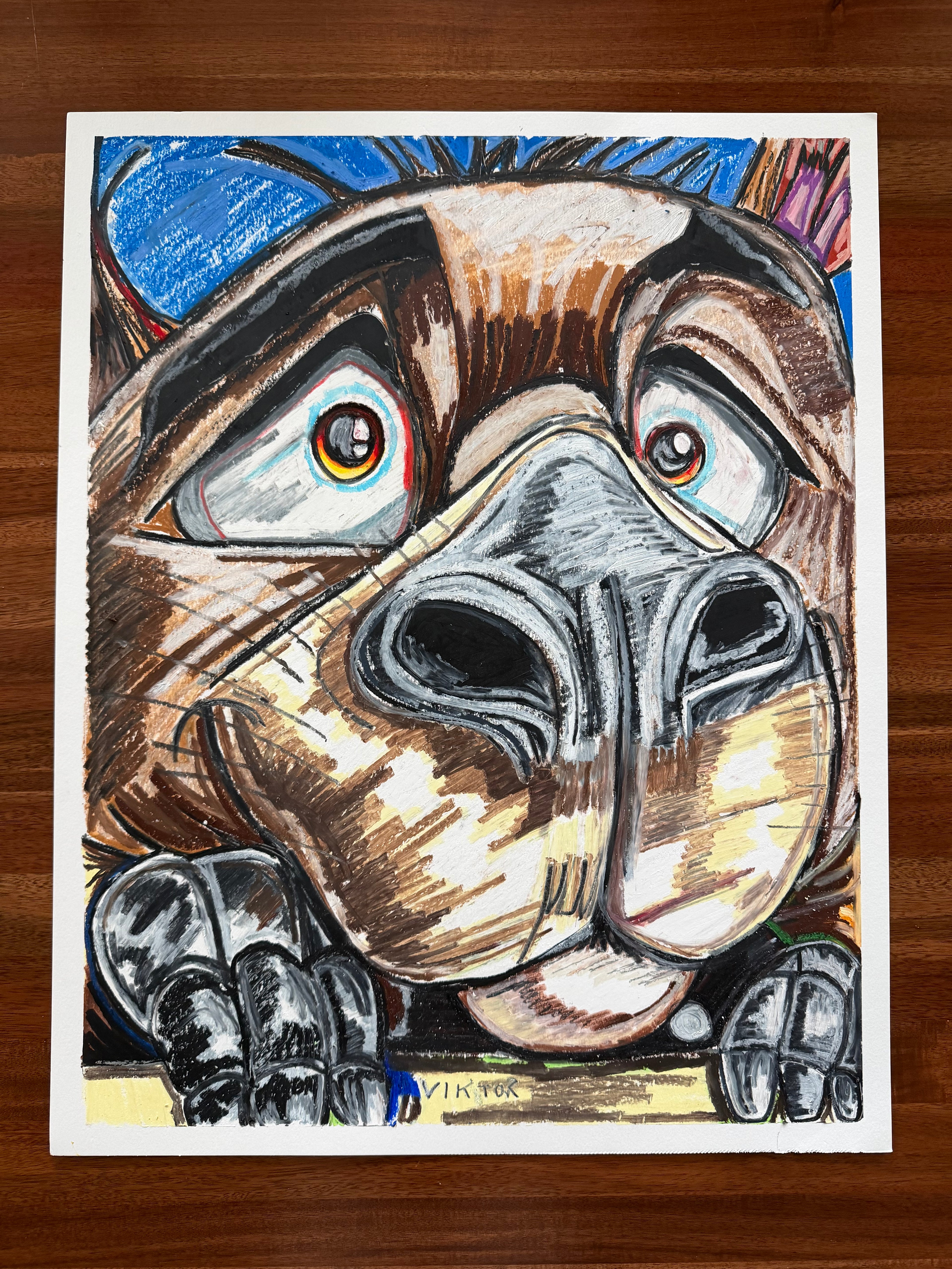 Capybara - ORIGINAL OIL PASTEL ARTWORK - 19x24" (video attached)