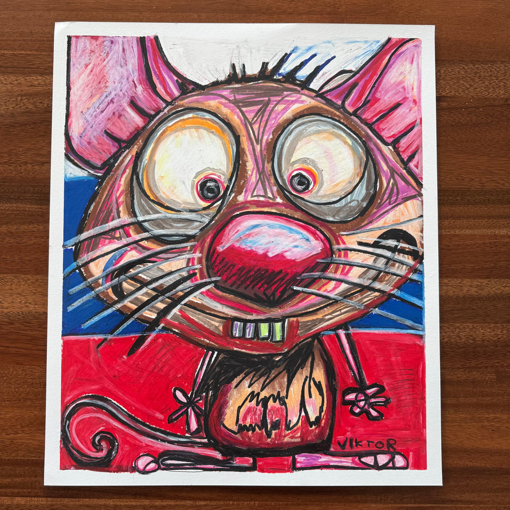 Mouse (with Flag) - ORIGINAL 16x19”