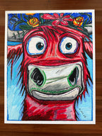 Ruby Rodeo - ORIGINAL OIL PASTEL ARTWORK - 19x24" (video attached) - Vichy's Art