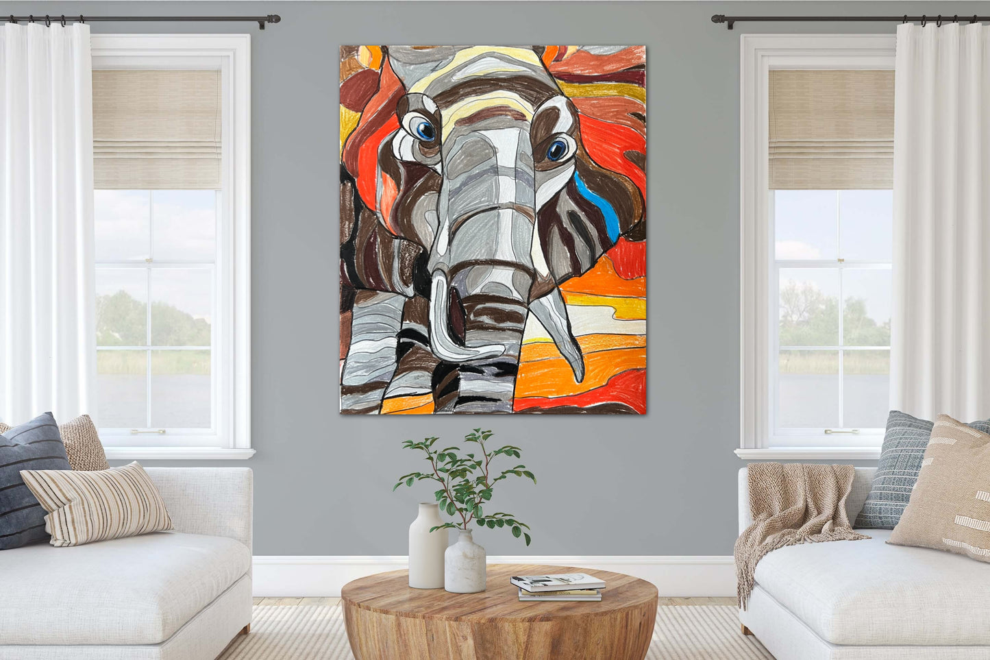 The Safari Collection: The Elephant - Print, Poster, Stretched Canvas Print