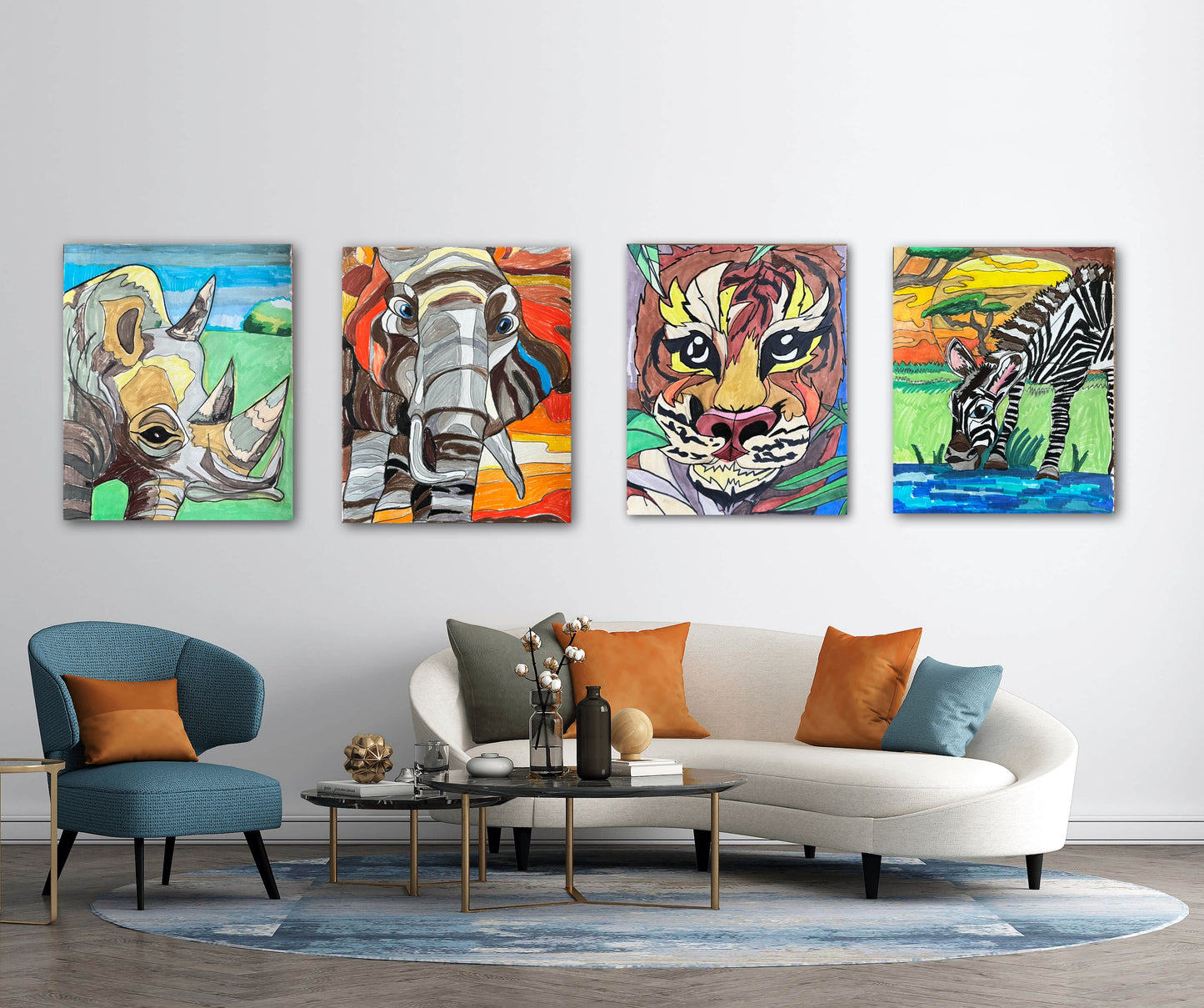 The Safari Collection - set of 4  prints/canvas prints